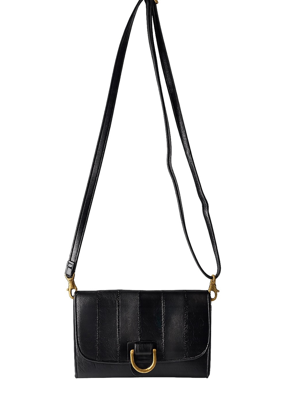 Frye & Co. Black Leather Crossbody Bag with Gold Hardware